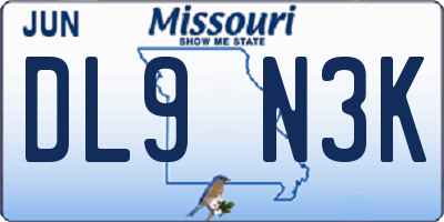MO license plate DL9N3K
