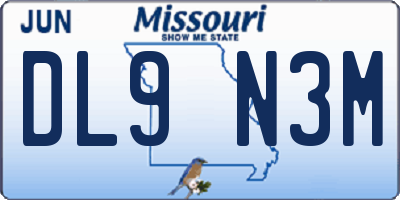 MO license plate DL9N3M