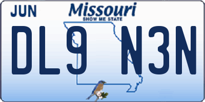 MO license plate DL9N3N