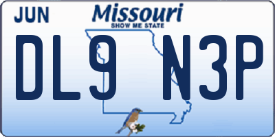 MO license plate DL9N3P