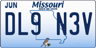 MO license plate DL9N3V