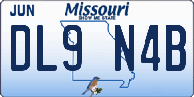 MO license plate DL9N4B