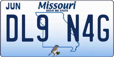 MO license plate DL9N4G