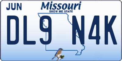 MO license plate DL9N4K