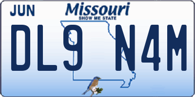 MO license plate DL9N4M