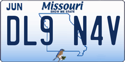 MO license plate DL9N4V