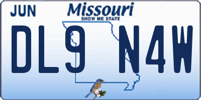 MO license plate DL9N4W