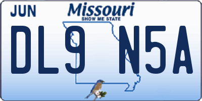MO license plate DL9N5A