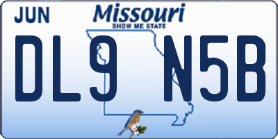 MO license plate DL9N5B