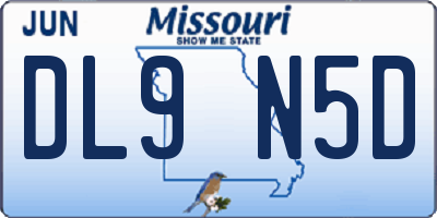 MO license plate DL9N5D