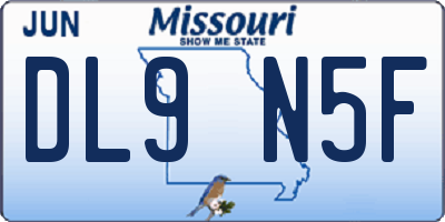 MO license plate DL9N5F
