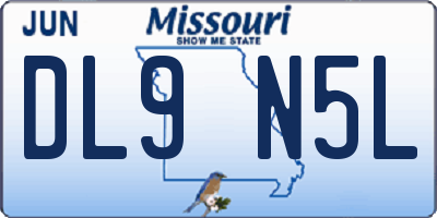 MO license plate DL9N5L