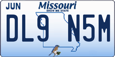 MO license plate DL9N5M