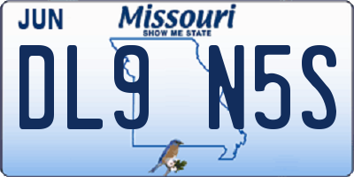 MO license plate DL9N5S