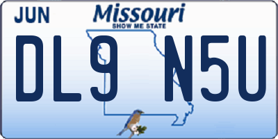 MO license plate DL9N5U