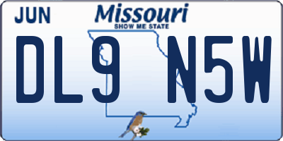 MO license plate DL9N5W