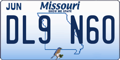 MO license plate DL9N6O