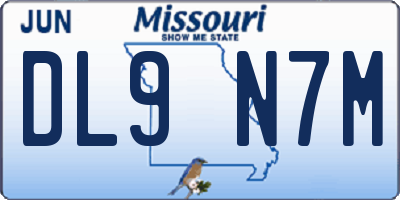MO license plate DL9N7M