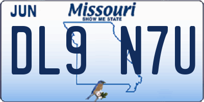 MO license plate DL9N7U