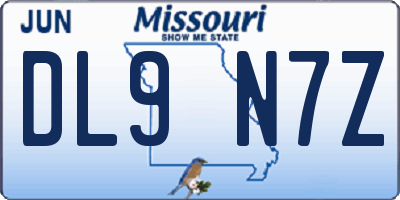 MO license plate DL9N7Z
