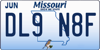 MO license plate DL9N8F
