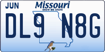 MO license plate DL9N8G