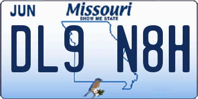MO license plate DL9N8H
