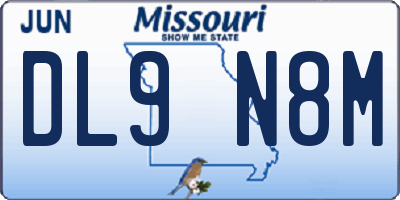 MO license plate DL9N8M