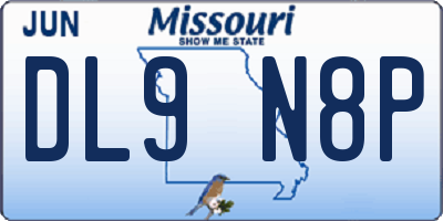 MO license plate DL9N8P