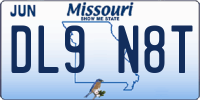 MO license plate DL9N8T