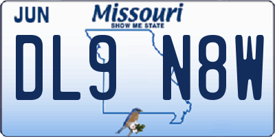MO license plate DL9N8W