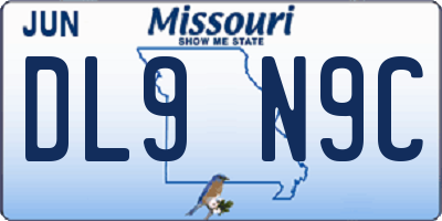 MO license plate DL9N9C