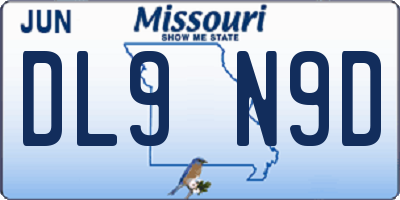 MO license plate DL9N9D
