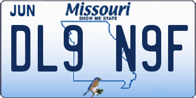 MO license plate DL9N9F