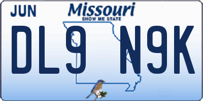 MO license plate DL9N9K