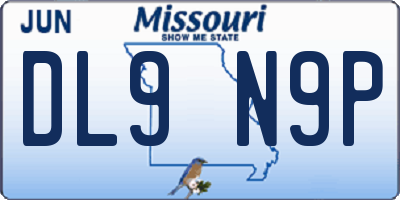 MO license plate DL9N9P
