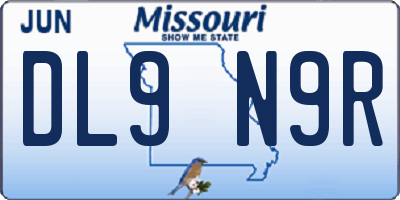 MO license plate DL9N9R