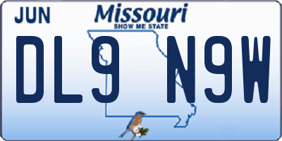 MO license plate DL9N9W