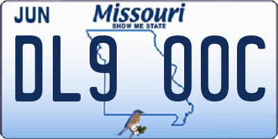 MO license plate DL9O0C