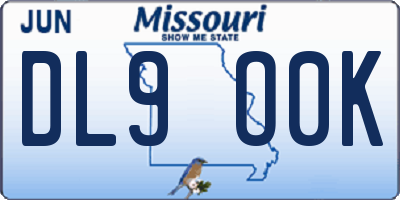 MO license plate DL9O0K