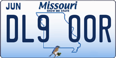 MO license plate DL9O0R