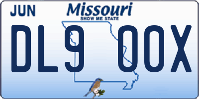 MO license plate DL9O0X