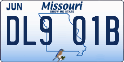 MO license plate DL9O1B