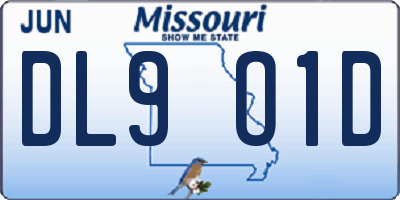 MO license plate DL9O1D