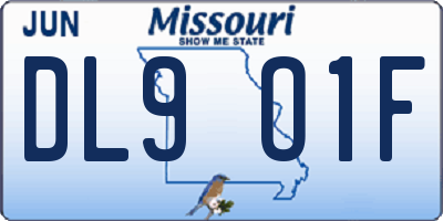 MO license plate DL9O1F