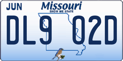 MO license plate DL9O2D