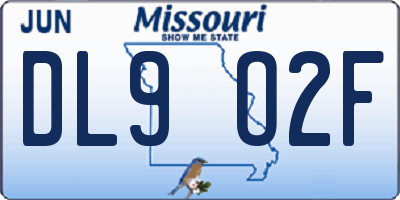 MO license plate DL9O2F