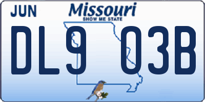 MO license plate DL9O3B