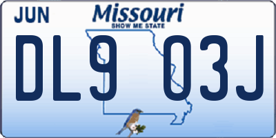 MO license plate DL9O3J