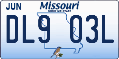 MO license plate DL9O3L
